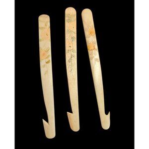 Vintage Hand-Painted  Orange Peelers Set Of 3 Made In Japan 4.5" Floral Design